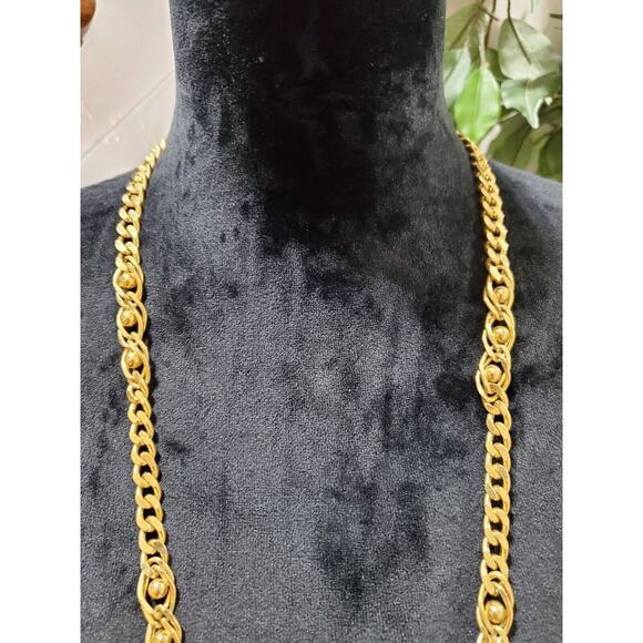 Women's Gold Plated Chain Link Greek Long Fashion Necklace - Picture 8 of 11